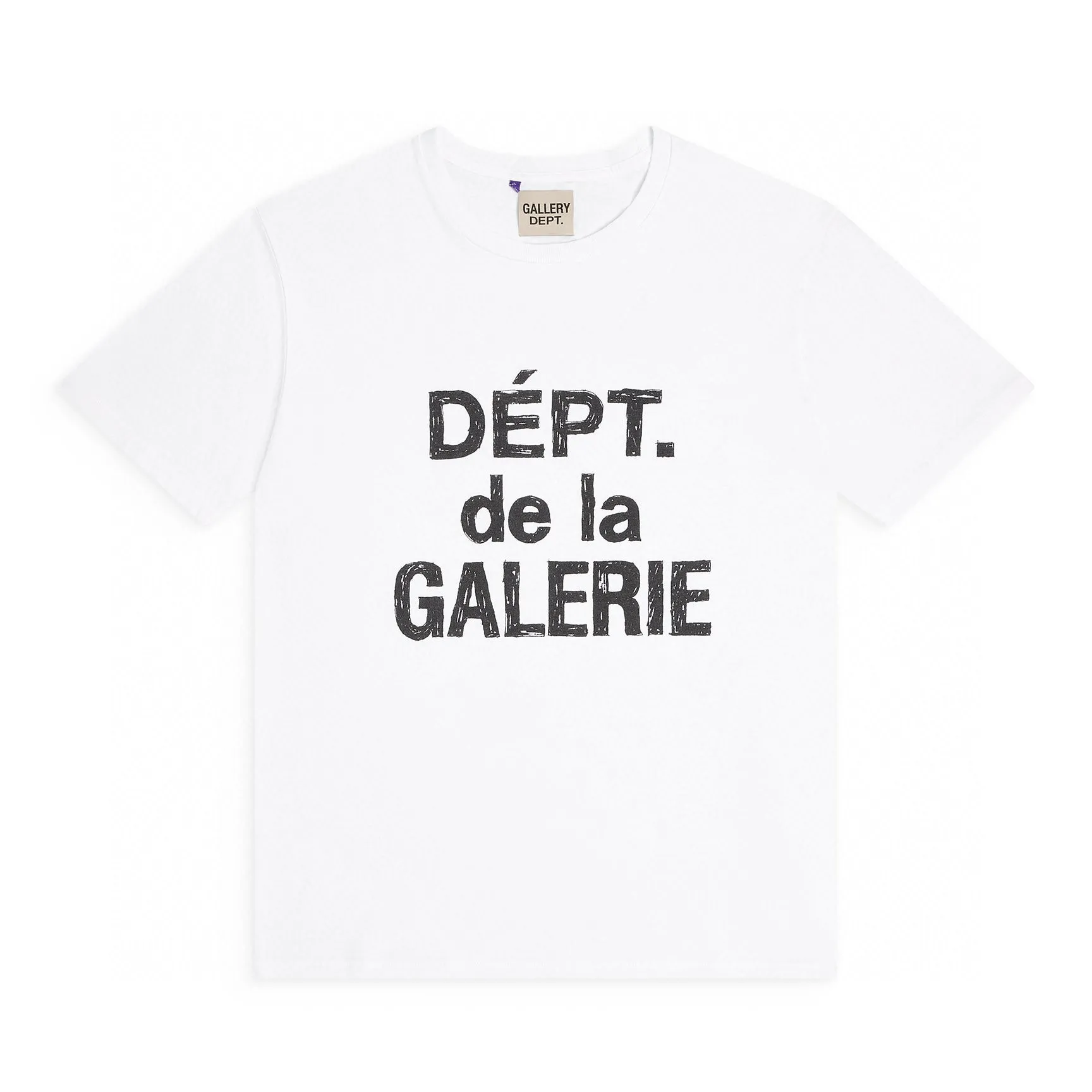 GALLERY DEPT. MOODY TEE/WHITE New in stock graffiti French/design draft printed TEE white S-XL original consistent OE yarn tube weaving seamless fabric authentic level printing restoration authentic consistent accessories